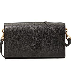 TORY BURCH MCGRAW LEATHER CROSSBODY WALLET